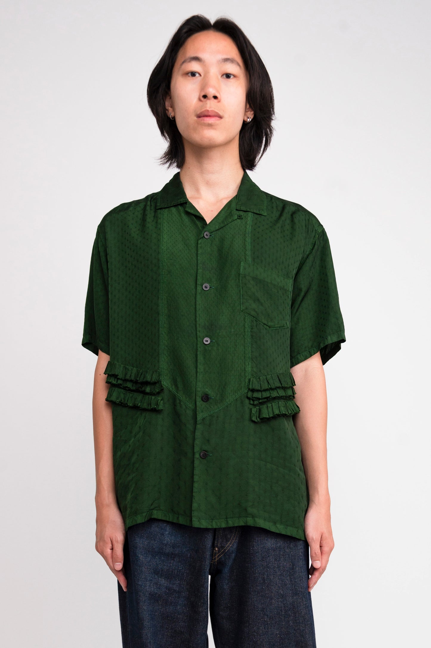 Toga Virilis Ruffle Trim Short Sleeve Shirt