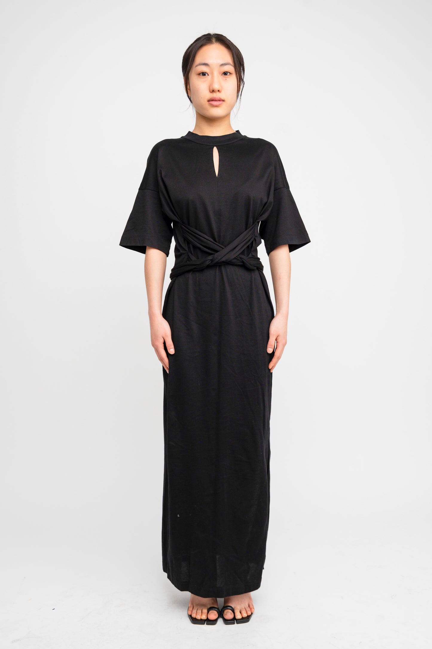 Mame Kurogouchi Jersey Black Dress