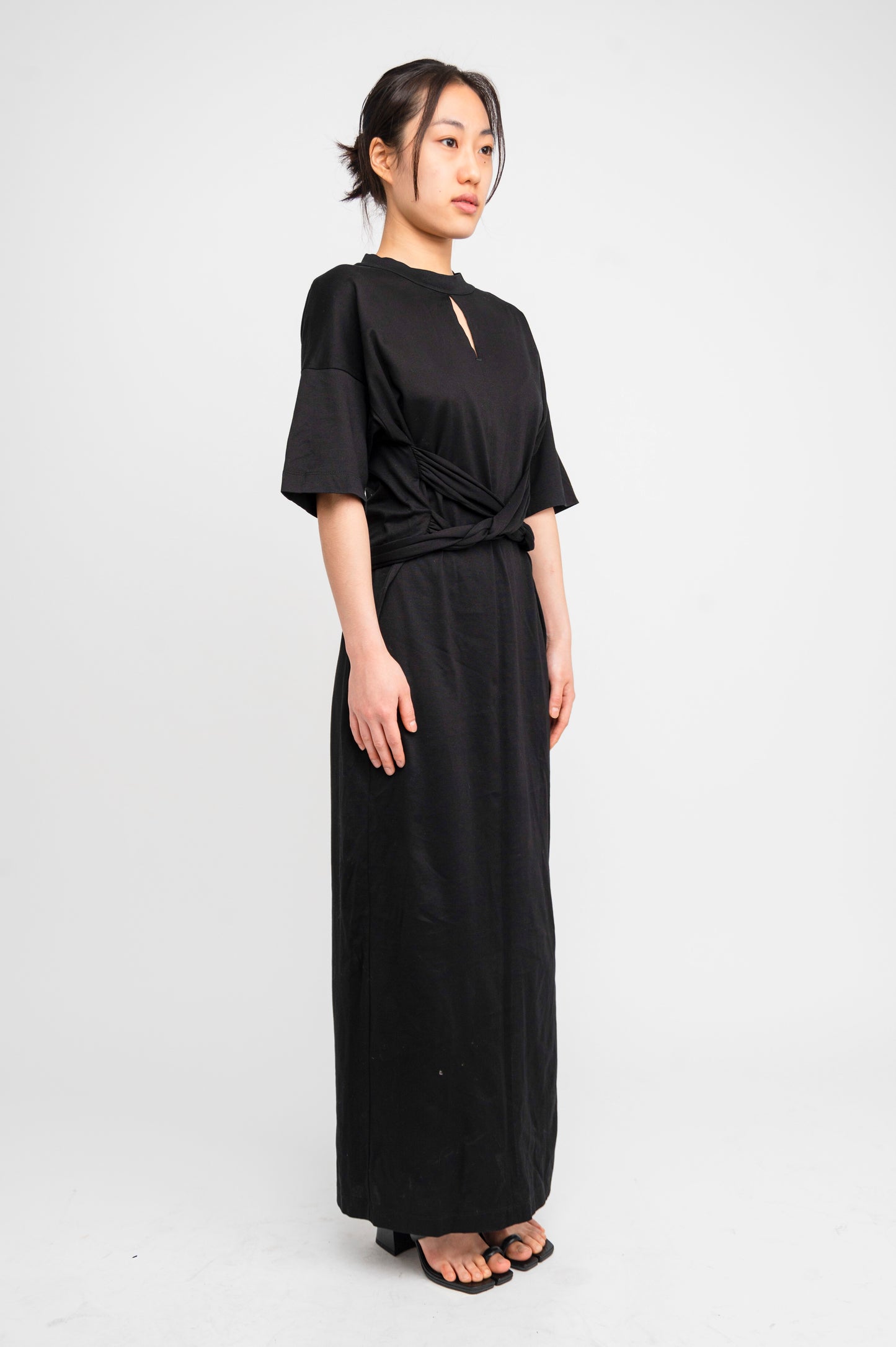 Mame Kurogouchi Jersey Black Dress
