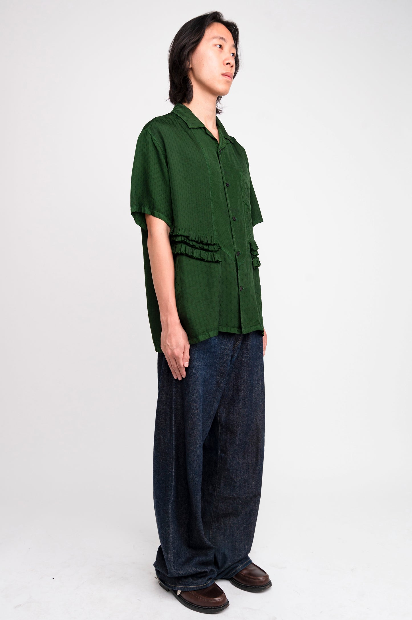 Toga Virilis Ruffle Trim Short Sleeve Shirt
