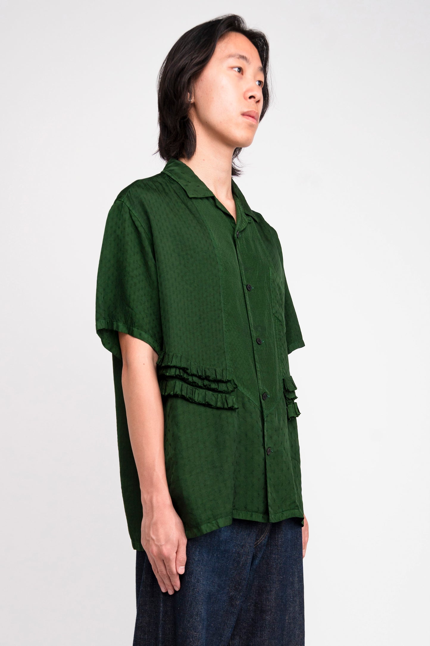Toga Virilis Ruffle Trim Short Sleeve Shirt