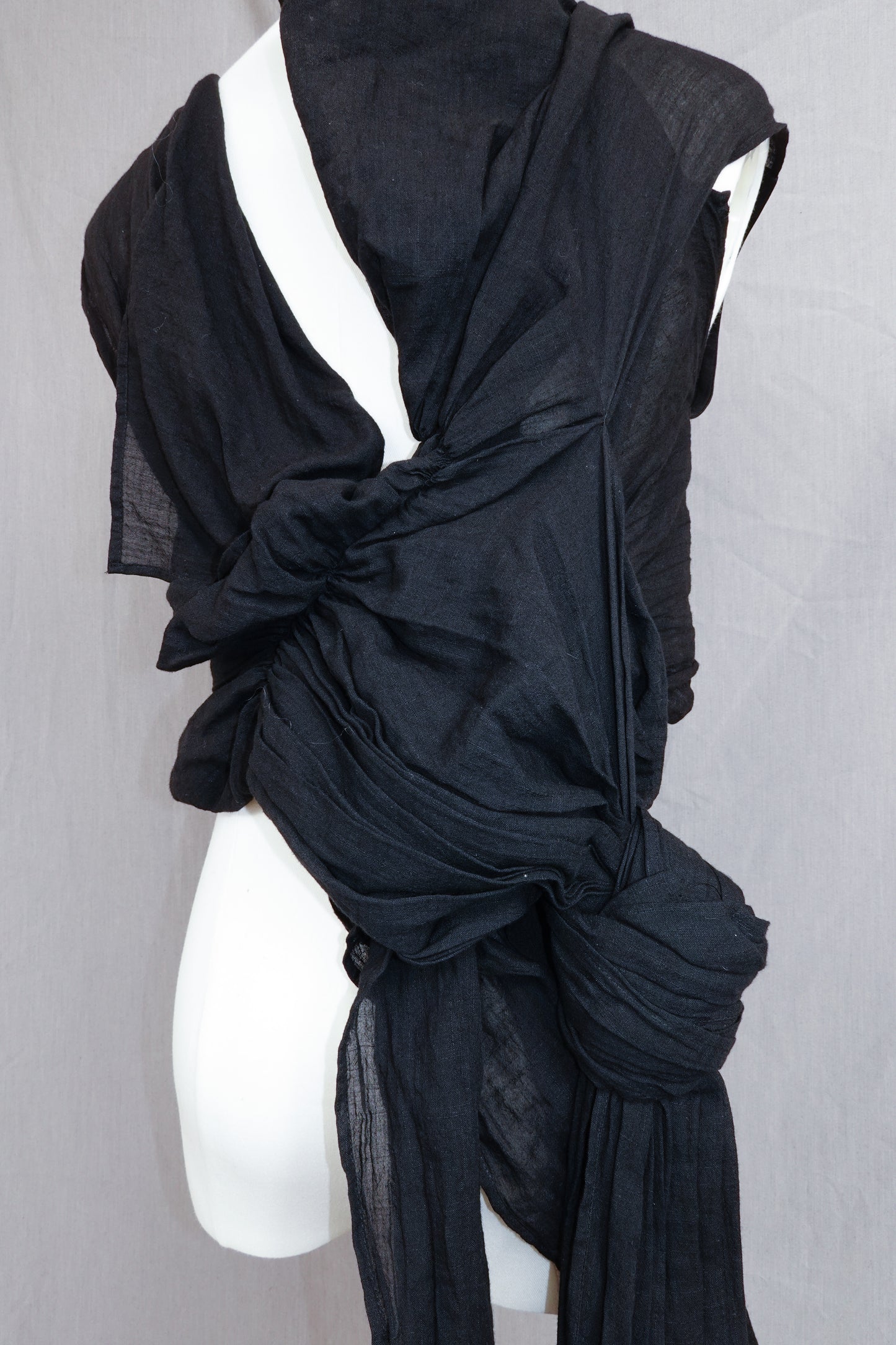 Yohji Yamamoto FEMME 2024SS Back Ribbon Embellished Vest Gilet