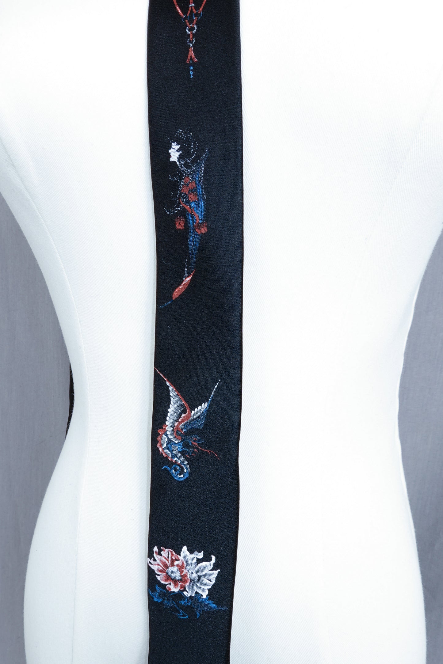 Yohji Yamamoto S'YTE Narrow Embroidered Tie
