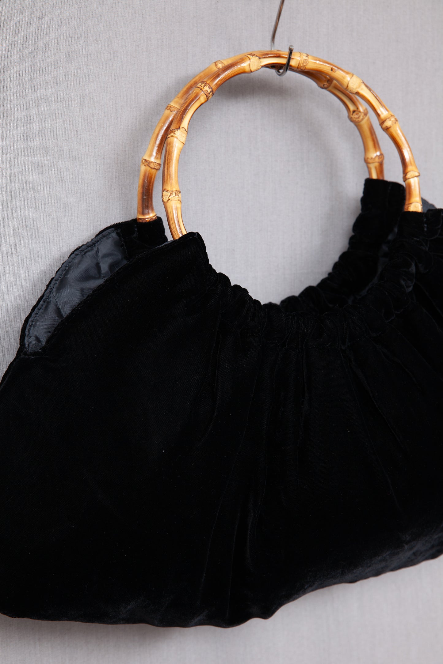 Comme des Garçons Velvet Ruched Hand bag