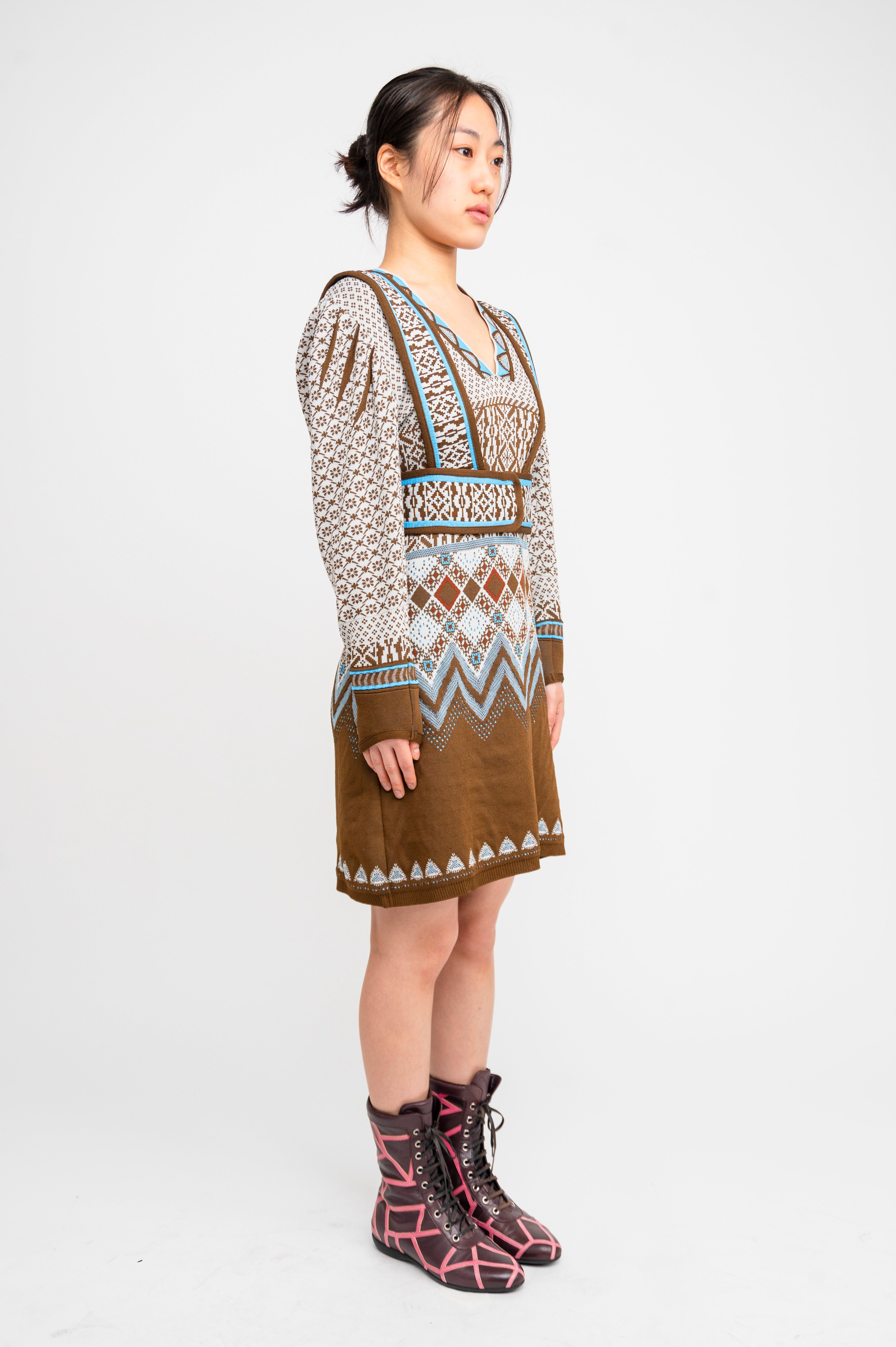 Mame Kurogouchi 22AW Fair Isle Knitted Dress – MARU