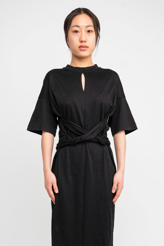 Mame Kurogouchi Jersey Black Dress