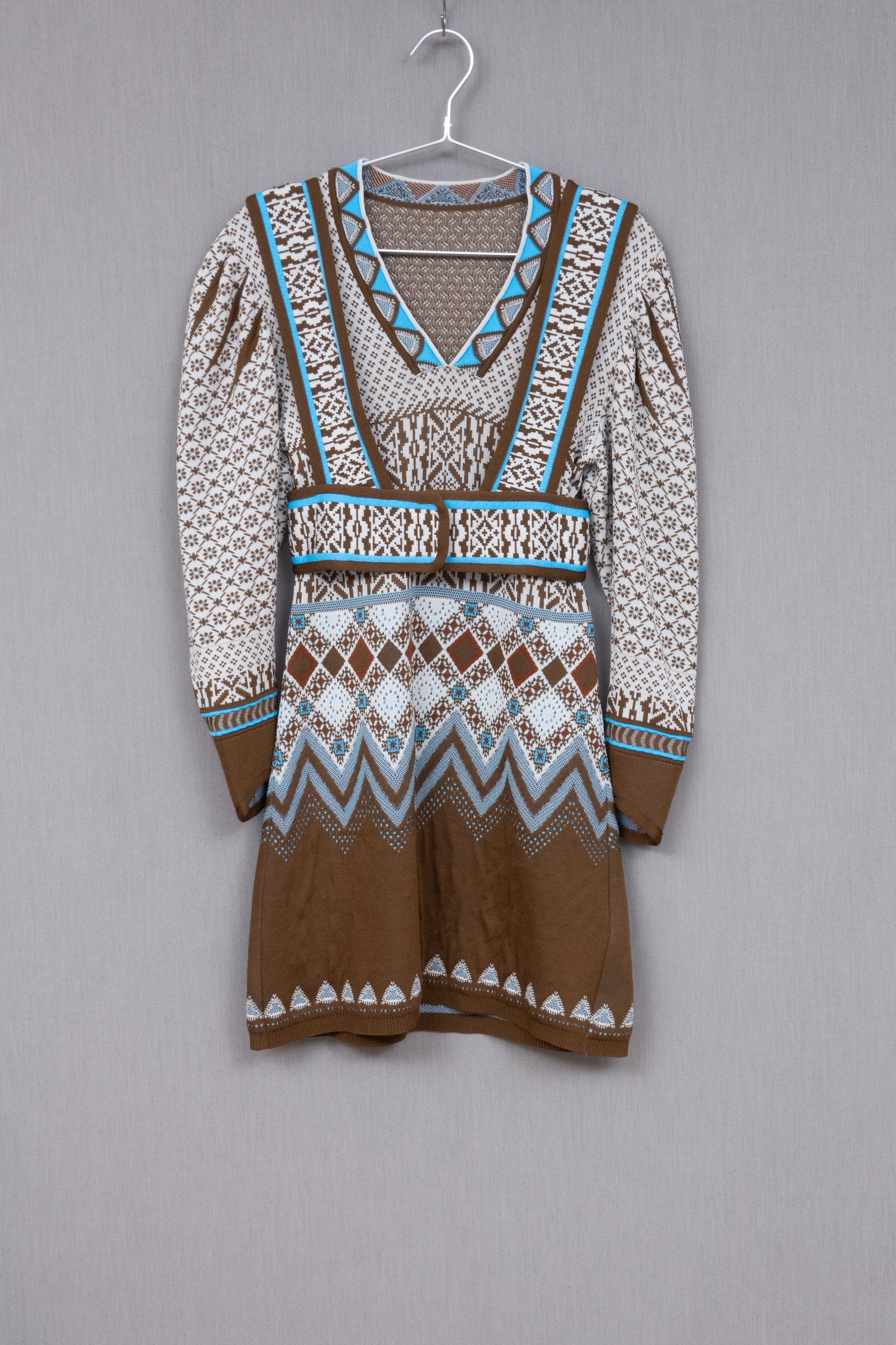 Mame Kurogouchi 2022AW Fair Isle Knitted Dress