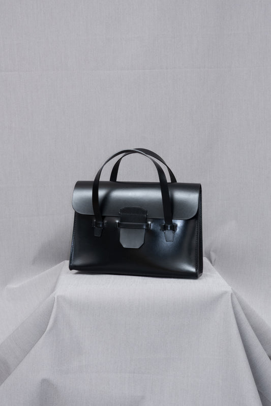 Comme des Garçons  2024SS Leather Handbag - Black Cowhide School Tote