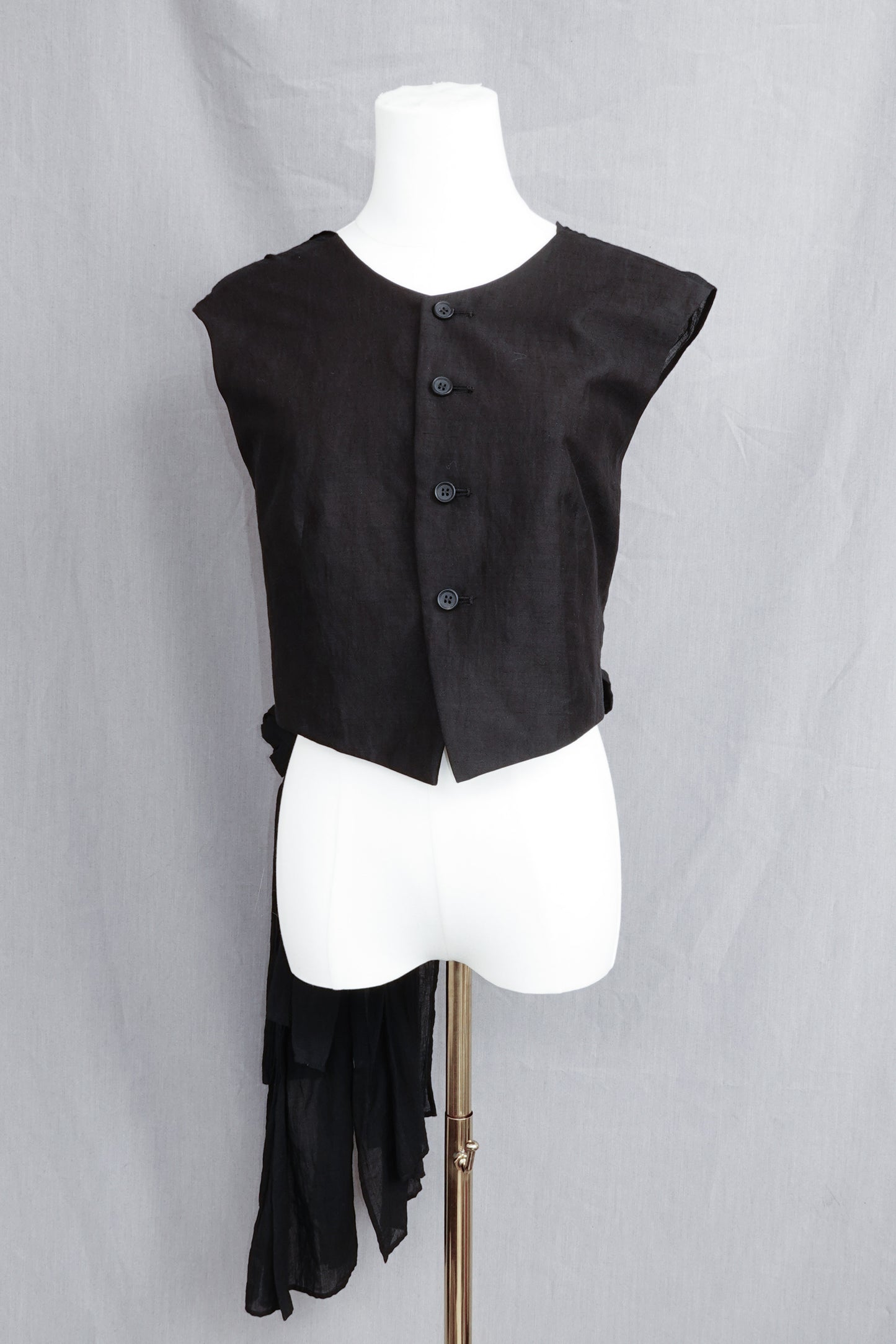 Yohji Yamamoto FEMME 2024SS Back Ribbon Embellished Vest Gilet