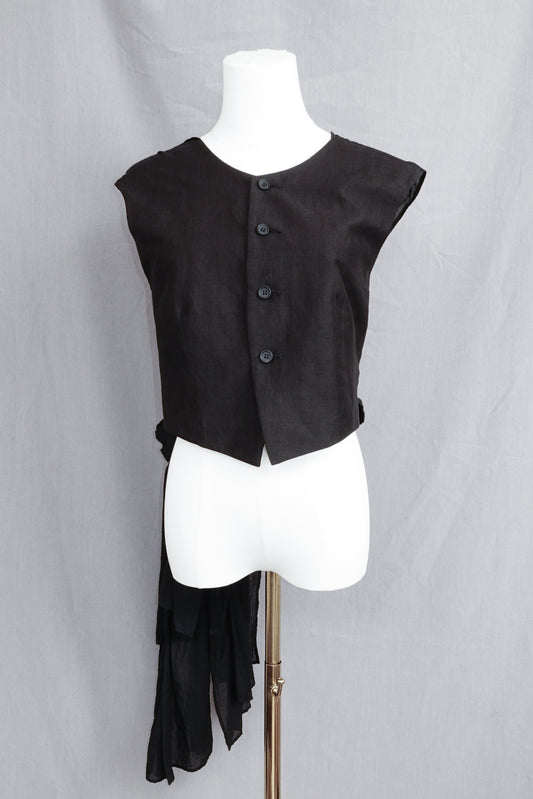 Yohji Yamamoto FEMME 2024SS Back Ribbon Embellished Vest Gilet