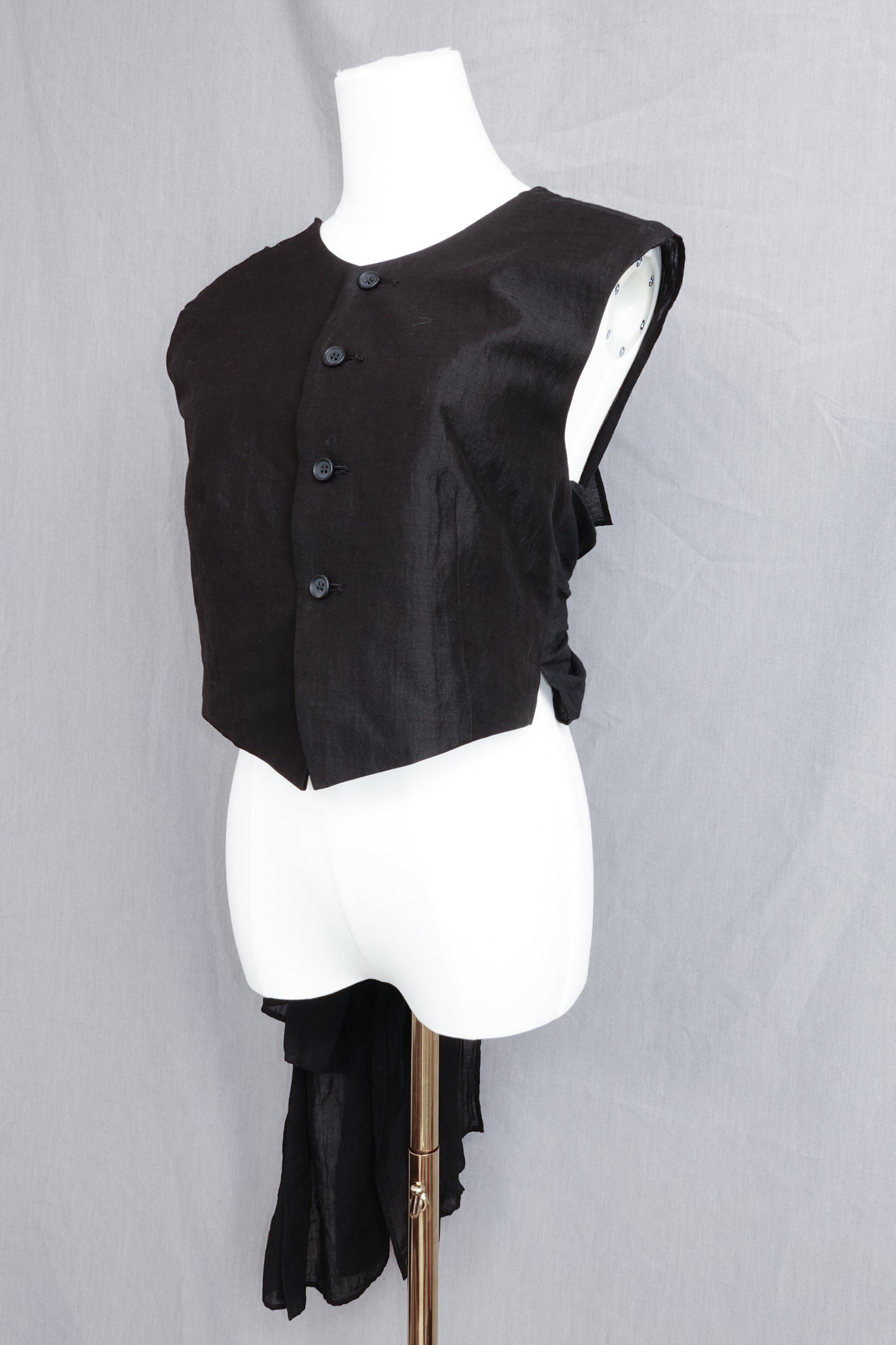 Yohji Yamamoto FEMME 2024SS Back Ribbon Embellished Vest Gilet