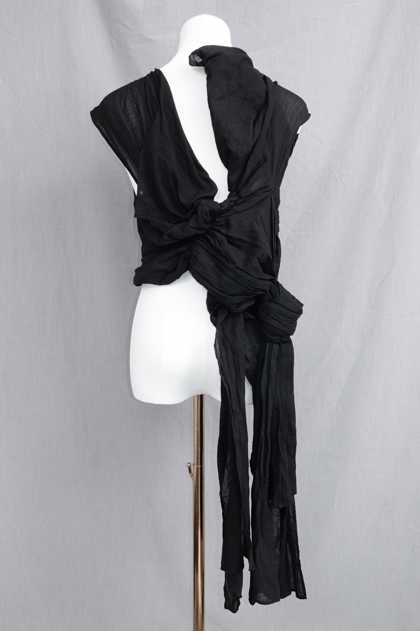 Yohji Yamamoto FEMME 2024SS Back Ribbon Embellished Vest Gilet