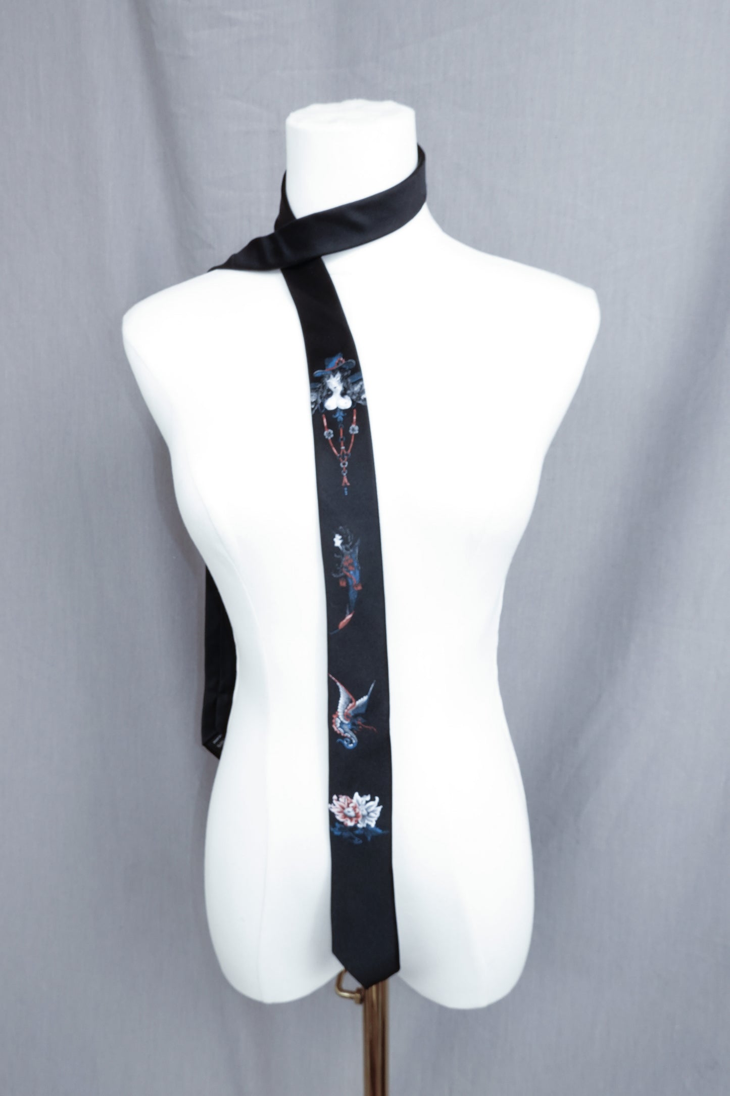 Yohji Yamamoto S'YTE Narrow Embroidered Tie