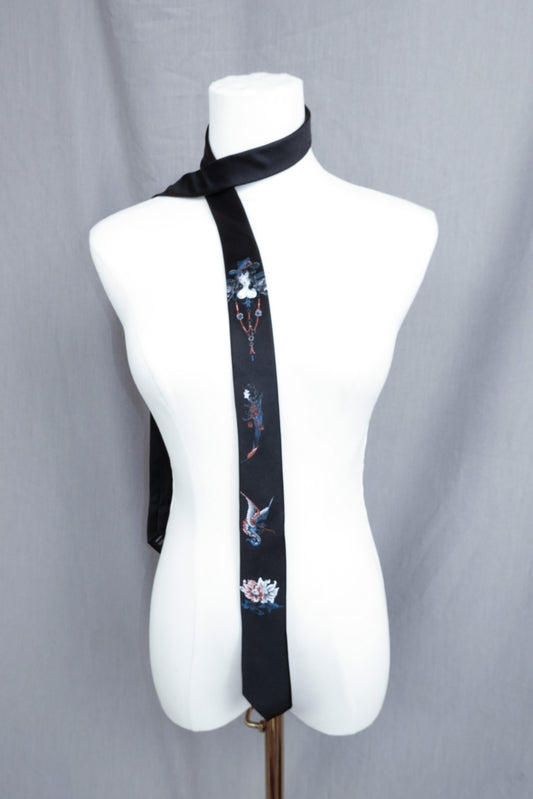 Yohji Yamamoto S'YTE Narrow Embroidered Tie