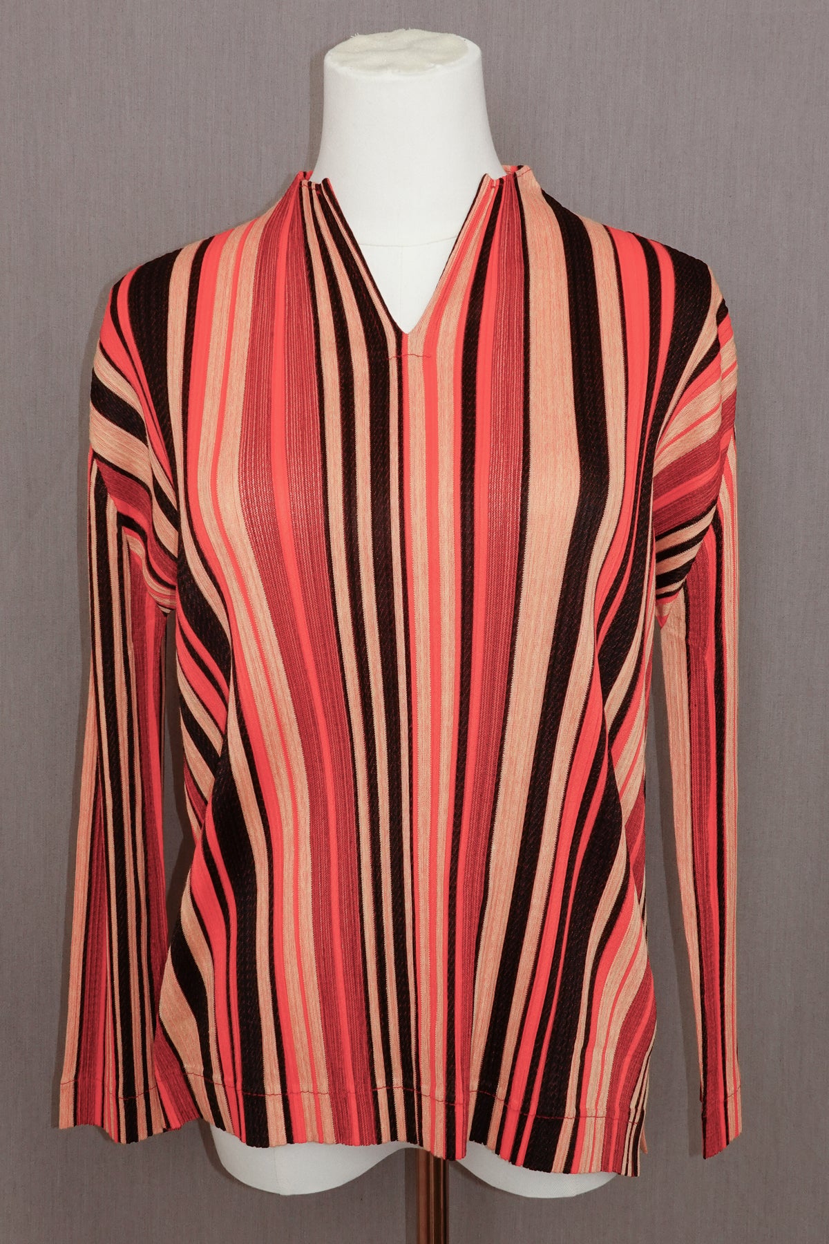Pleats Please Issey Miyake Slit Neckline Top