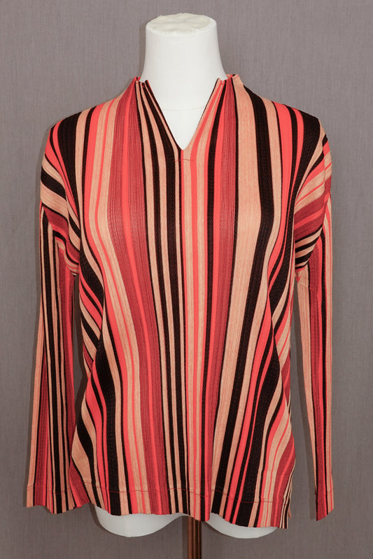 Pleats Please Issey Miyake Slit Neckline Top