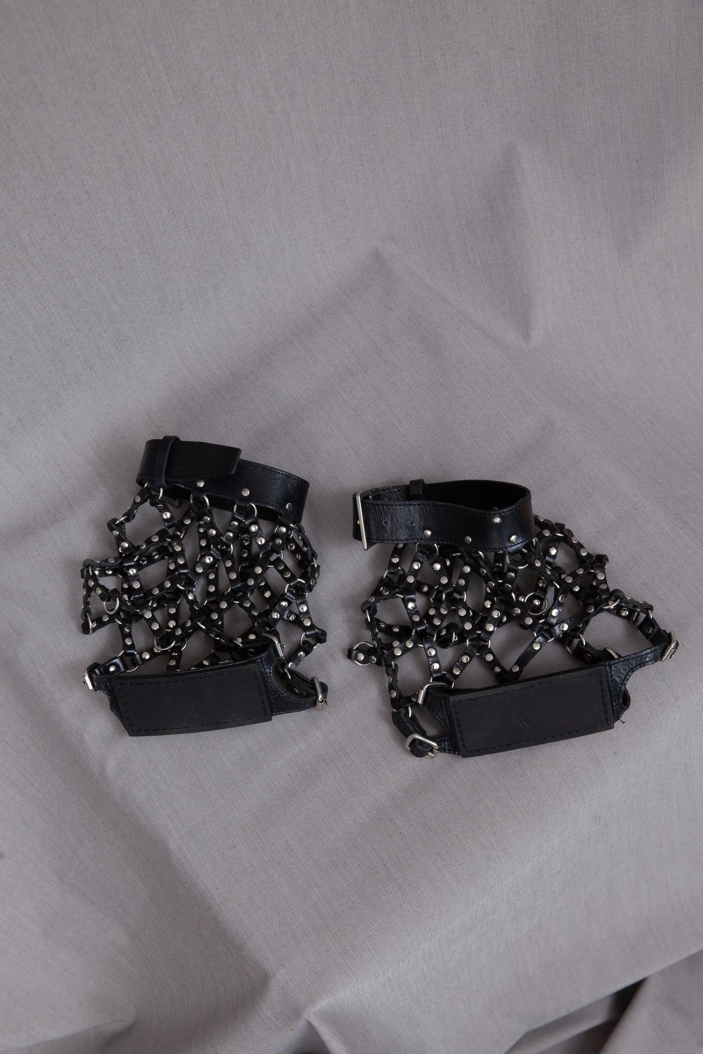 Noir Kei Ninomiya  Black Netted Buckle Shoe Attachment