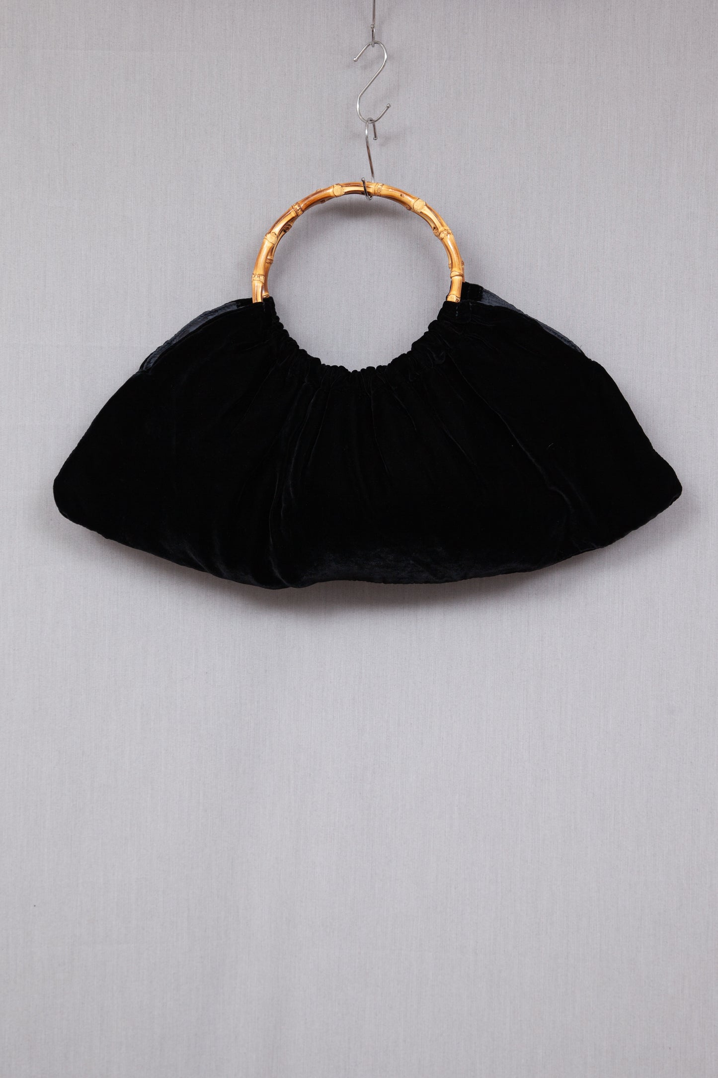 Comme des Garçons Velvet Ruched Hand bag
