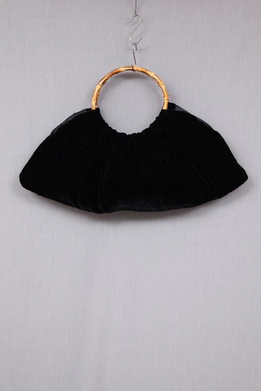 Comme des Garçons Velvet Ruched Hand bag